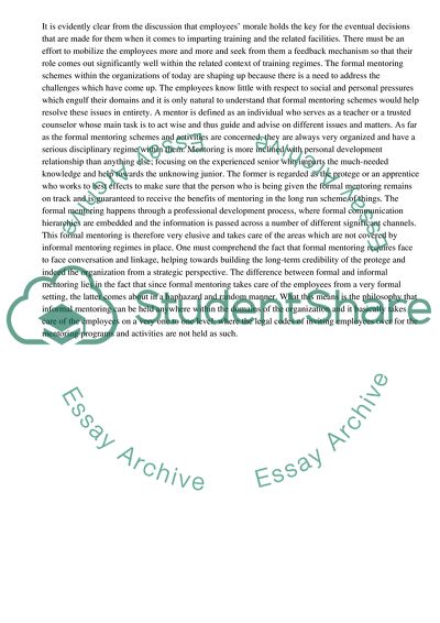 Whether Organizations Should Use Formal Mentoring Schemes