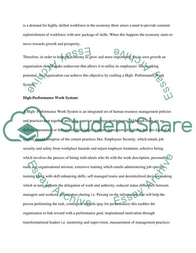 Contribution of High Performance Working towards Greater Skills Utilisation in the UK Organisations