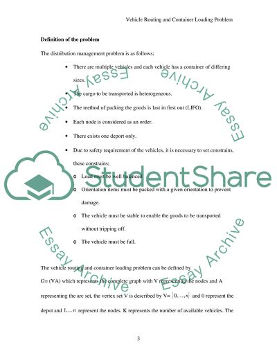 Vehicle Routing and Container Loading Problem