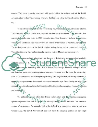 Compare and Contrast the british parlimentary system with the american presedential system