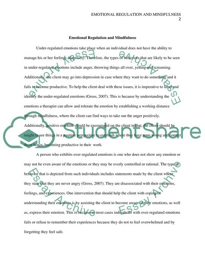 Emotional Regulation and Mindfulness