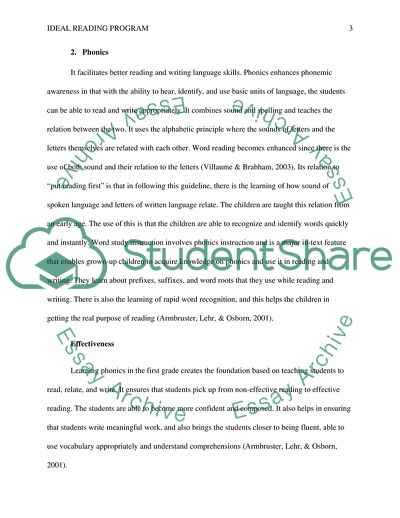 Ideal Reading Program for First Grade