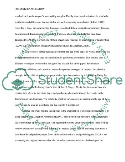 Methodologies Used in Examination of Questioned Documents