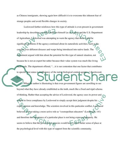 Analysis of Becoming Native by J. Lockwood