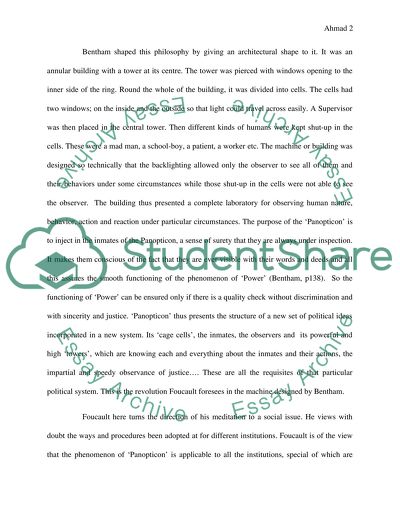 Analysis of Benthams Panopticon