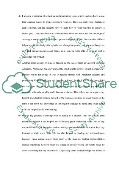 Leadership Roles and Activities