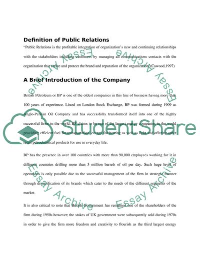 public relations essay example