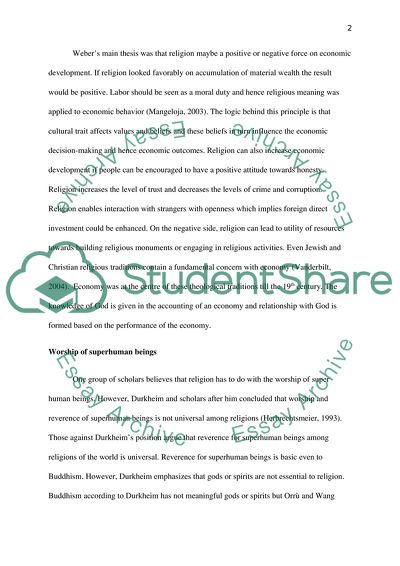 Implications of the Economics of Religion