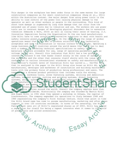 Innovation of Hilti Group