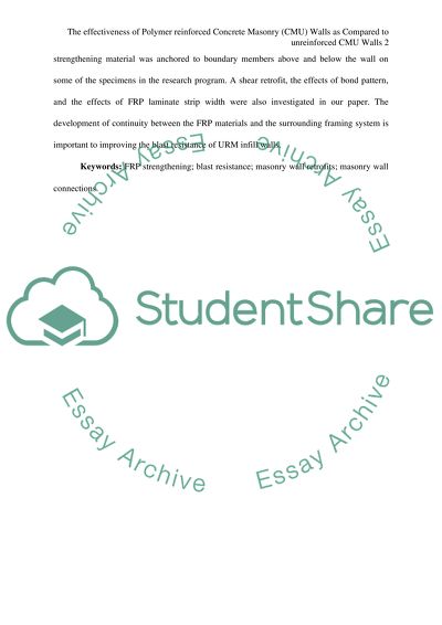 The Effectiveness of Polymer Reinforced Concrete Masonry