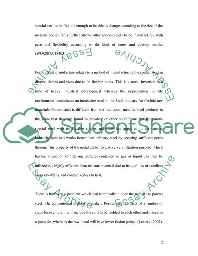 Manufacturing of Porous Steel