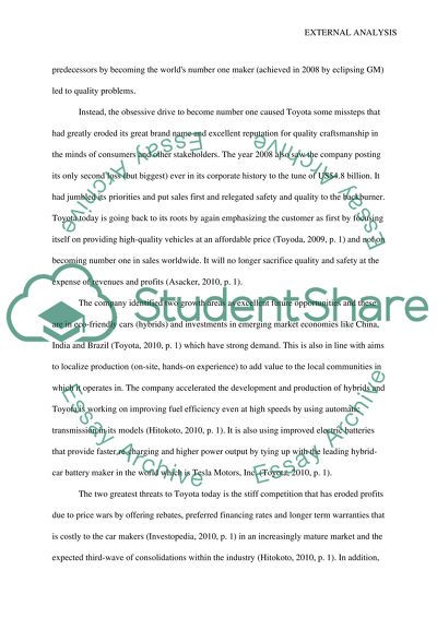 External Analysis of the Automotive Industry