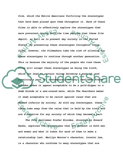 Stereotypes Dominating the Movies Gentlemen Prefer Blondes and The Searchers