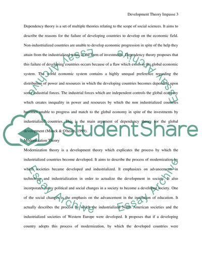 Development Theory and Impasse