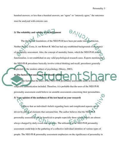 Personality Assessments