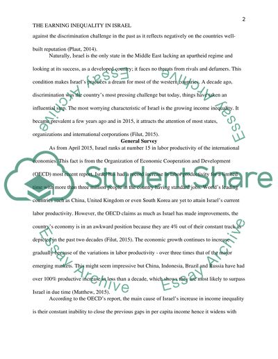 The Earning Inequality in Israel