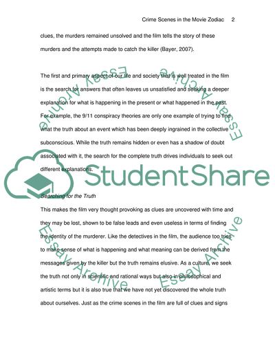 Crime Scenes in the Movie Zodiac