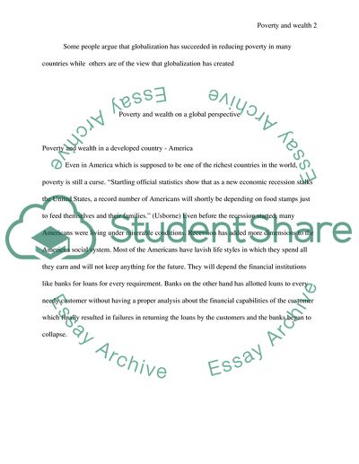 World View on Poverty and Wealth