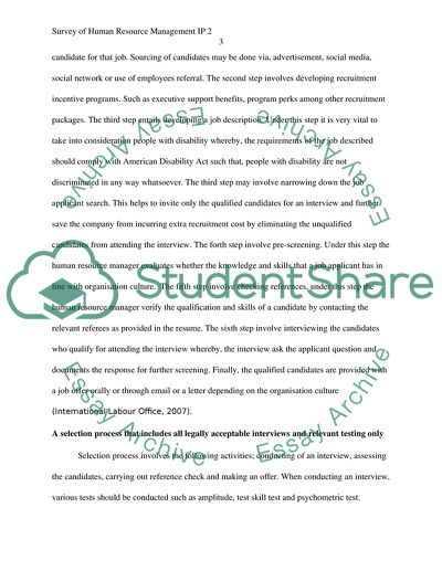 Survey of Human Resource Management ip 2