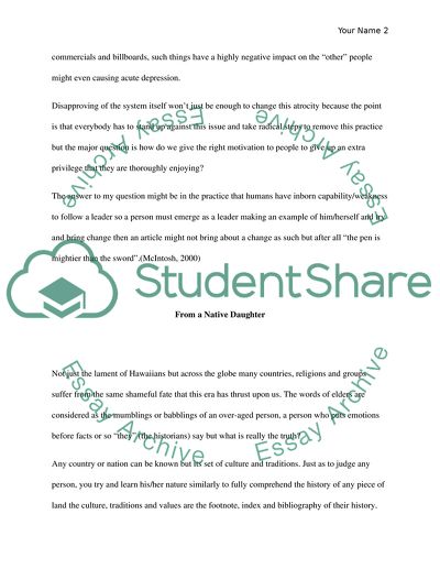 White Privilege: Unpacking the Invisible Backpack