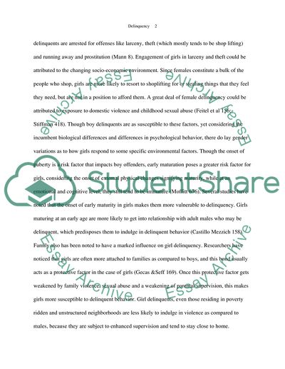 The Increasing Involvement of Girls in Delinquent Behavior