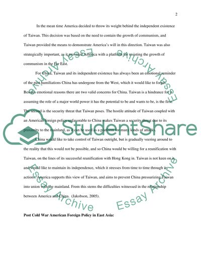 China and Taiwan in american foreign policy