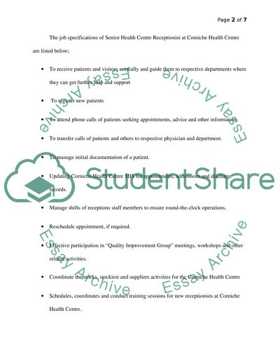 Interviewing Senior Health Center Receptionist