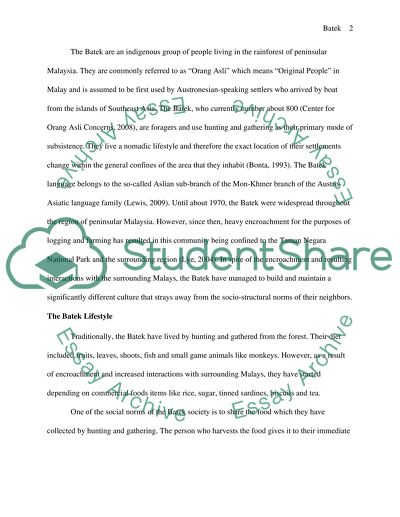 The Batek of Malaysia