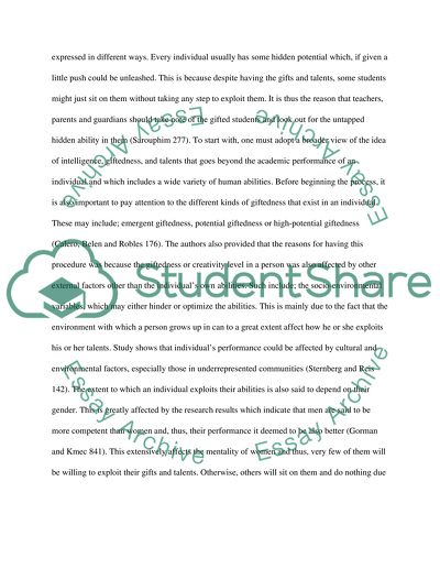 Identifying Gifted and Outstanding Students