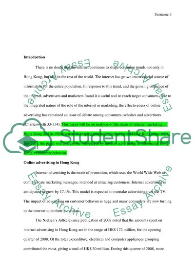 The Role of Internet Advertising in Hong Kong