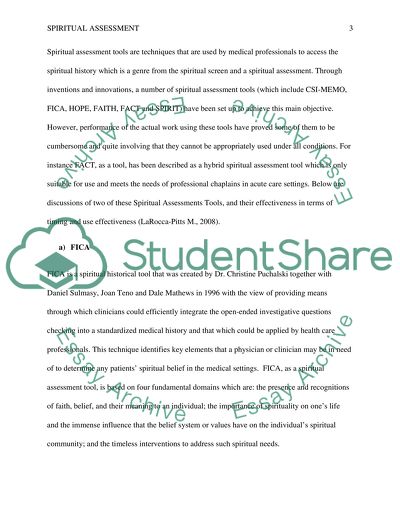 Spiritual Assessment Tools