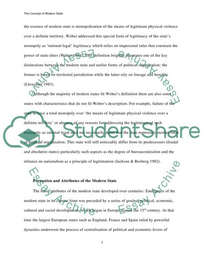 The Concept of Modern State