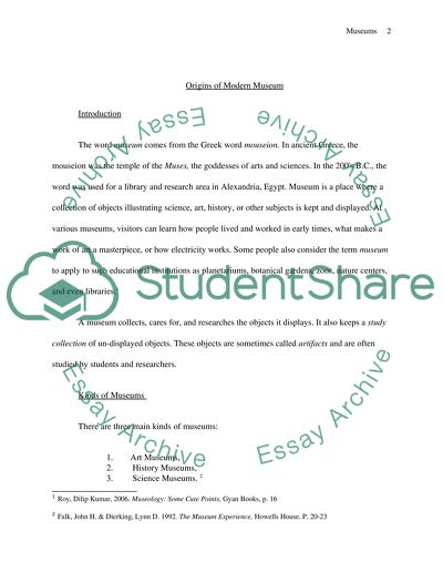 Origins of Modern Museum