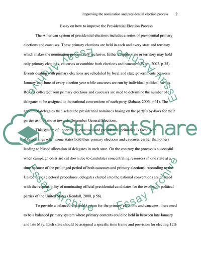 Improving the Presidential Election Process