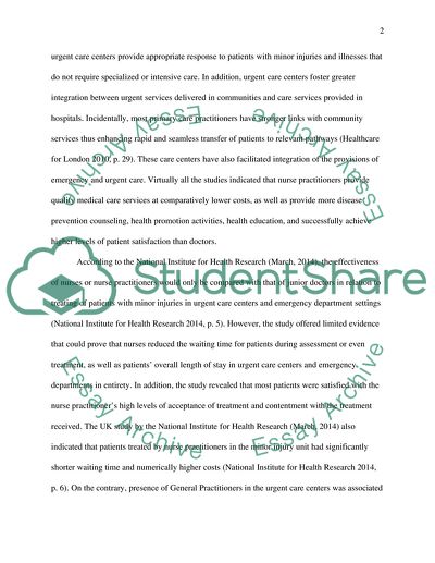 Are nurses as cost effective as doctors in urgent care centres UK