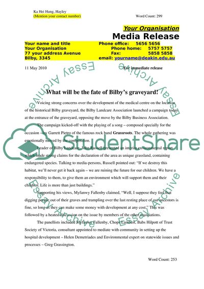 Press Conference on Preservation of Environment at Bilby