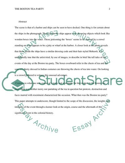 Boston Tea Party: Its Origin and Consequences