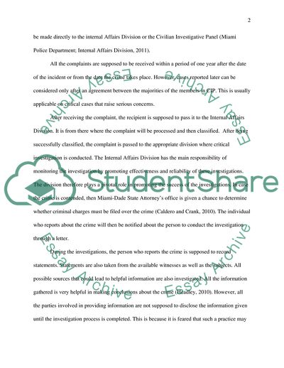 City of Miami Internal Affairs