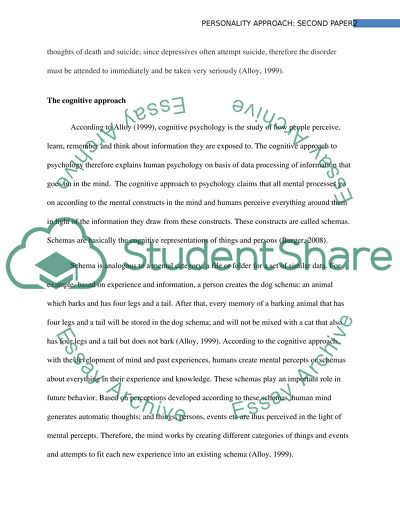 Behavioral/Social Learning or Cognitive Approach to Personality