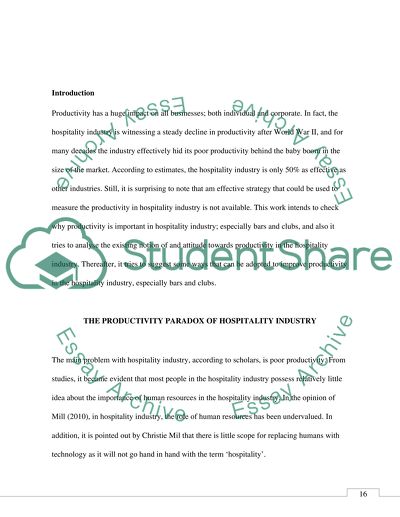 The Significance of Improving Productivity in the Hospitality Industry