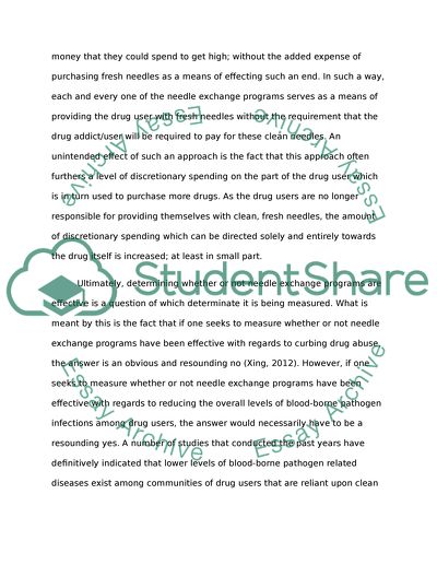 Whether or Not Needle Exchange Programs Are Effective