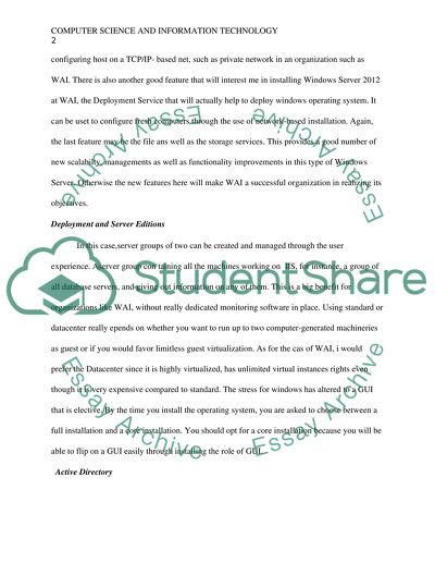 Windows Server 2012 Proposal