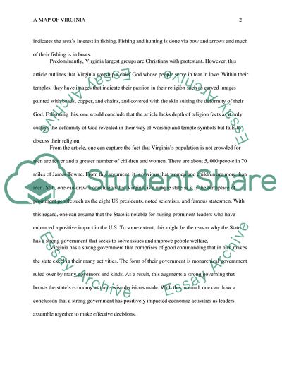 Describing a Map of Virginia