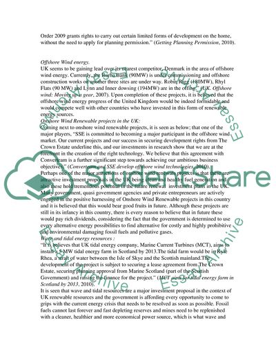 What Sources of Renewable Energy have been Implemented within the UK