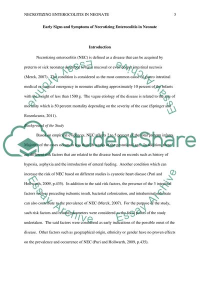 The Early Signs and Symptoms of Necrotizing Enterocolitis in Neonate