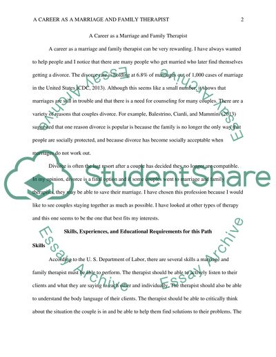 A Career as a Marriage and Family Therapist