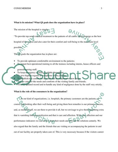 QI Plan Part I : Consumerism