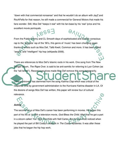 Reflect on the manner in which an musical artist(Mos Def) deals with issues of identity or racism