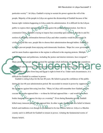 Will Revolution in Libya Succeed