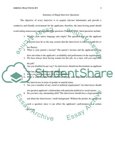 Hiring practices IP2